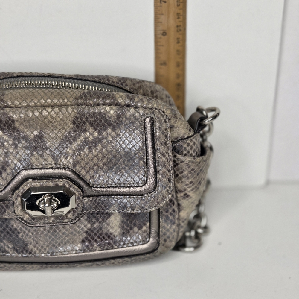 Coach Campbell SilverGray Python Exotic Snakeskin Camera Bag - Picture 10 of 16